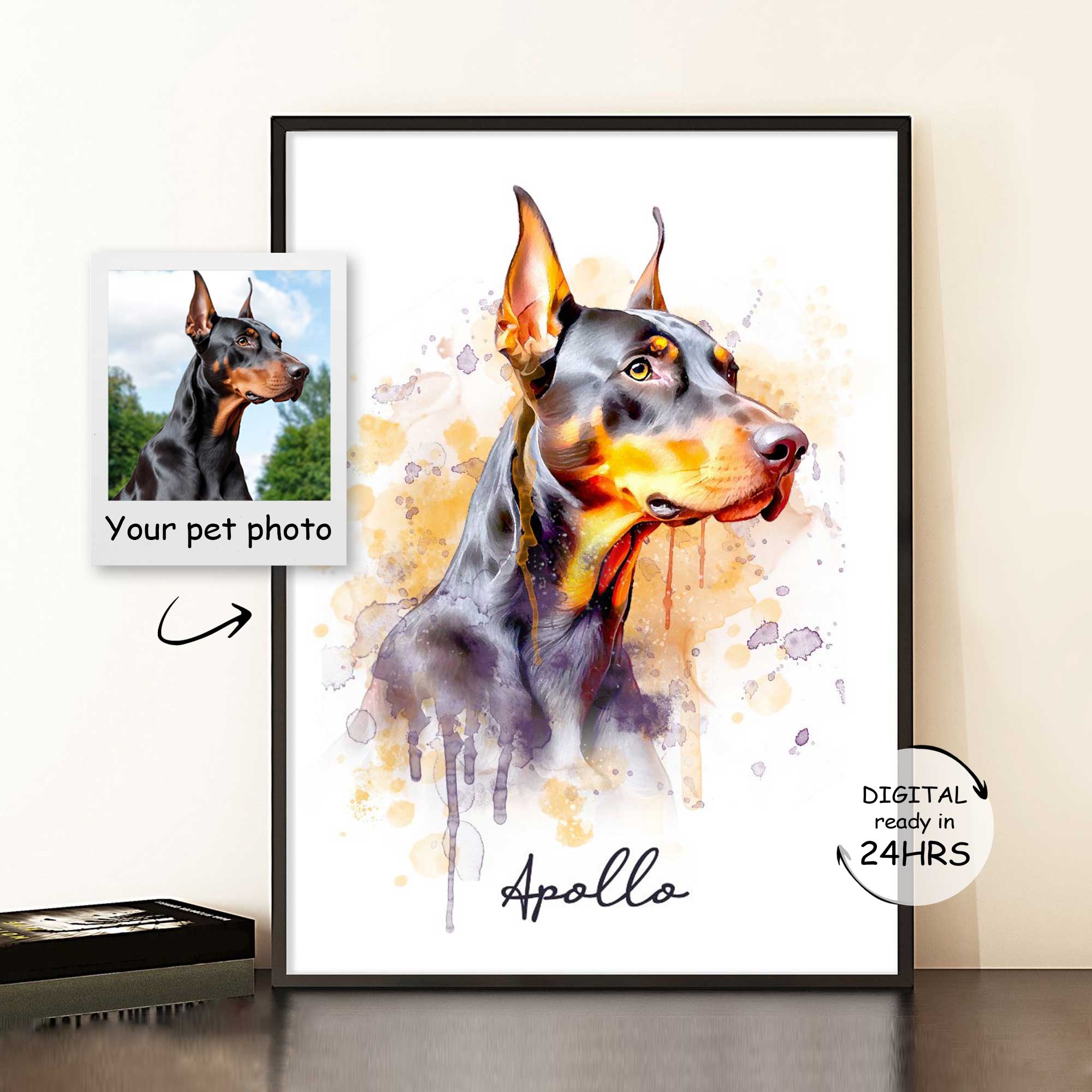 Custom Watercolor Dog Portrait- outlets Dog Portrait from Photo- Dog Portrait-Custom Dog Art-Dog Memorial